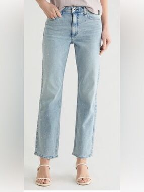 NEW! NWT RAG & BONE Hattie Straight Leg Jeans in Bourne w/ Jewels Size 25